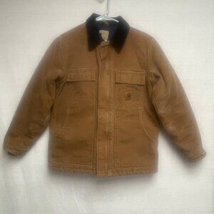 Carhartt Youth Kids Classic Sandstone Brown Detroit Style Coat Jacket - Size L